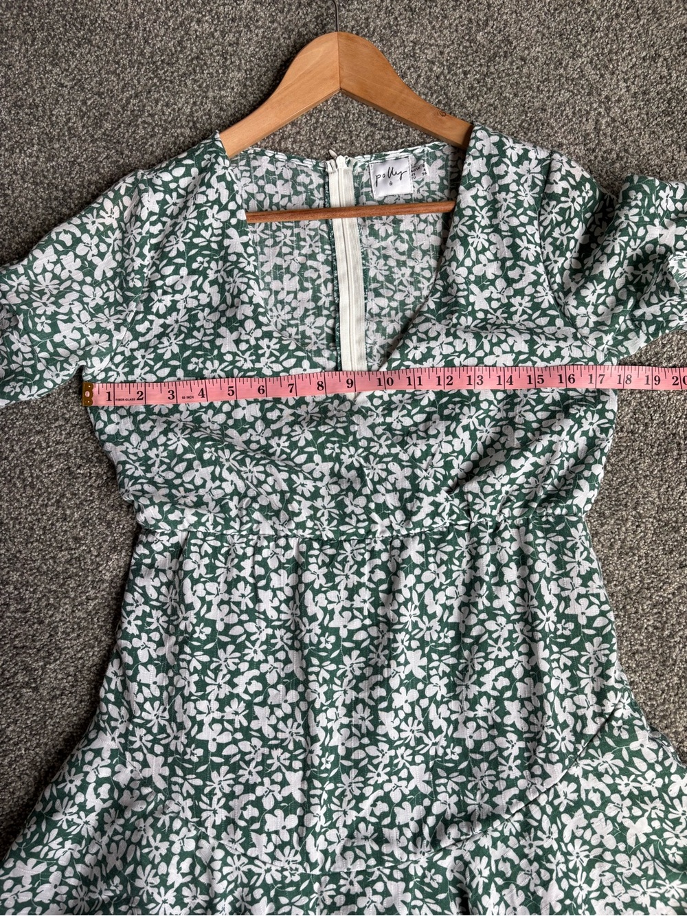 Princess Polly Green Nimmo Floral Ruffle V Neck Mini Faux Wrap Dress size 4 - Picture 5 of 12